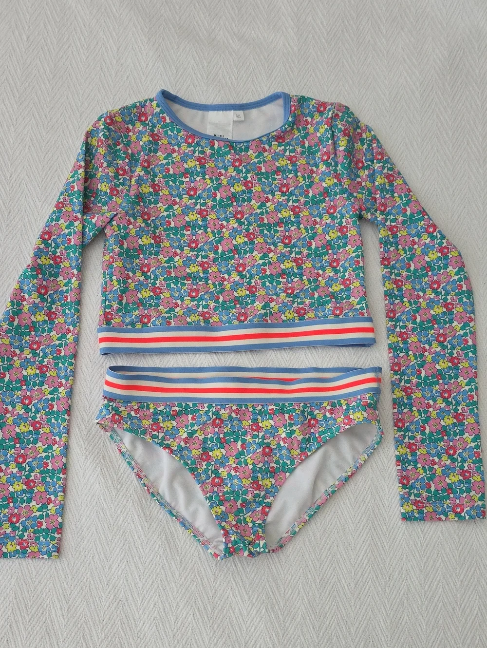 MINI BODEN SIZE 9-10Y Cropped Rash Vest Set in Multi Flowerbed
